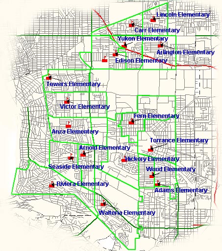Torrance elementary school map