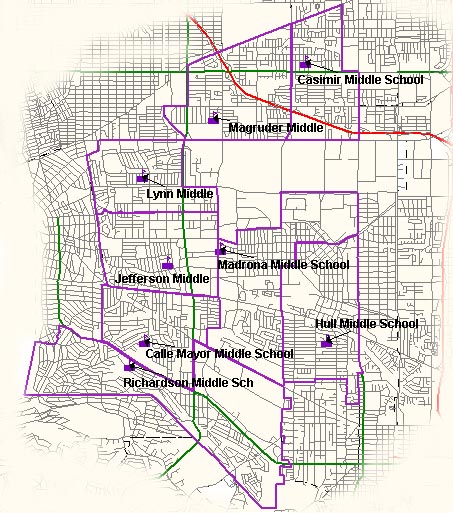 Torrance middle schools map