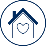 Heart house icon