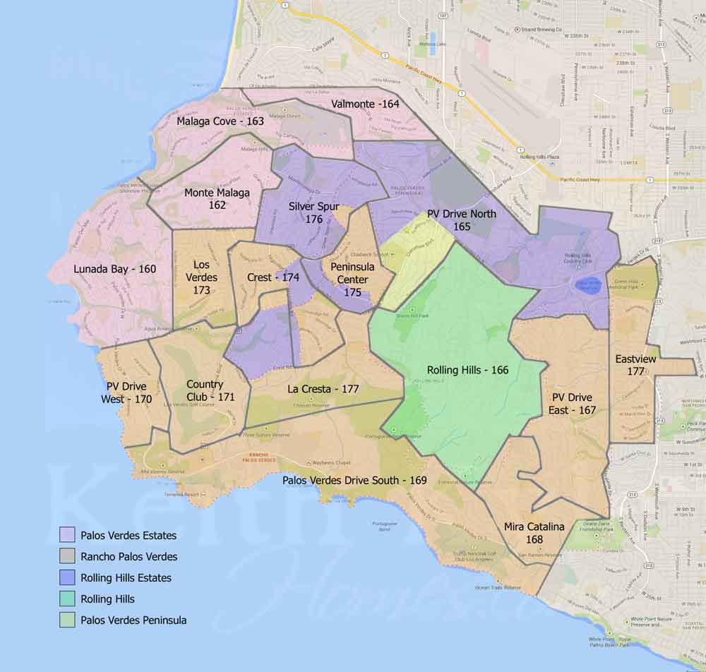 Palos Verdes Real Estate Neighborhood Map 